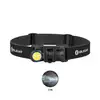 Olight cool white CW LED headlamp with adjustable black headband isolated on white background