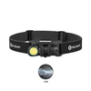 Olight cool white CW LED headlamp with adjustable black headband isolated on white background