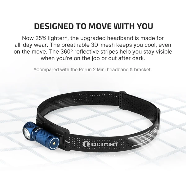 Perun 3 Mini headlamp flashlight red white light dual use bundle