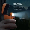 Olight Orange Perun 3 Mini Headlamp in Charging Dock with One-Touch Quick Start Button for Hands-Free Lighting