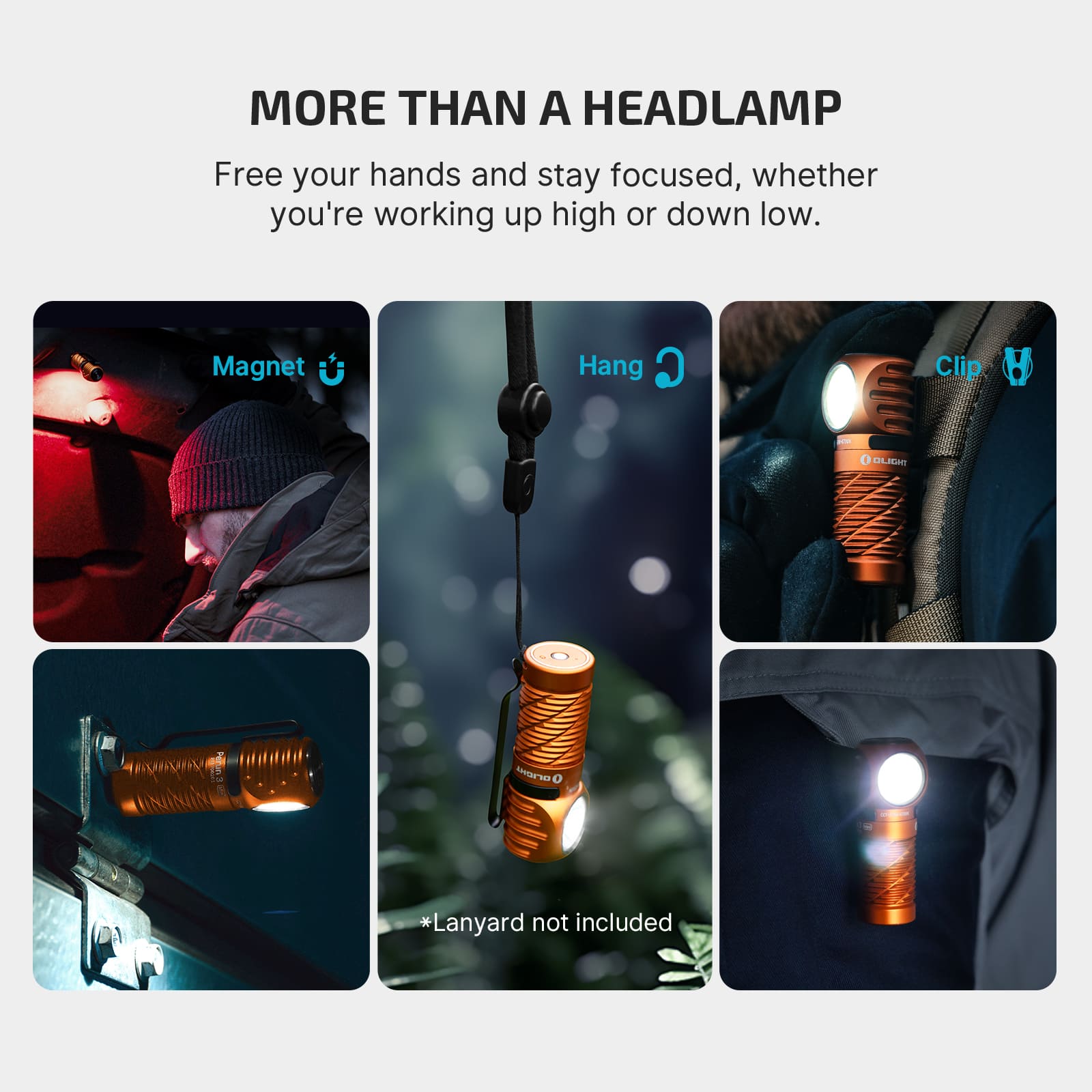 Perun 3 Mini LED Headlamp Flashlight Red White Dual Light 1250LM