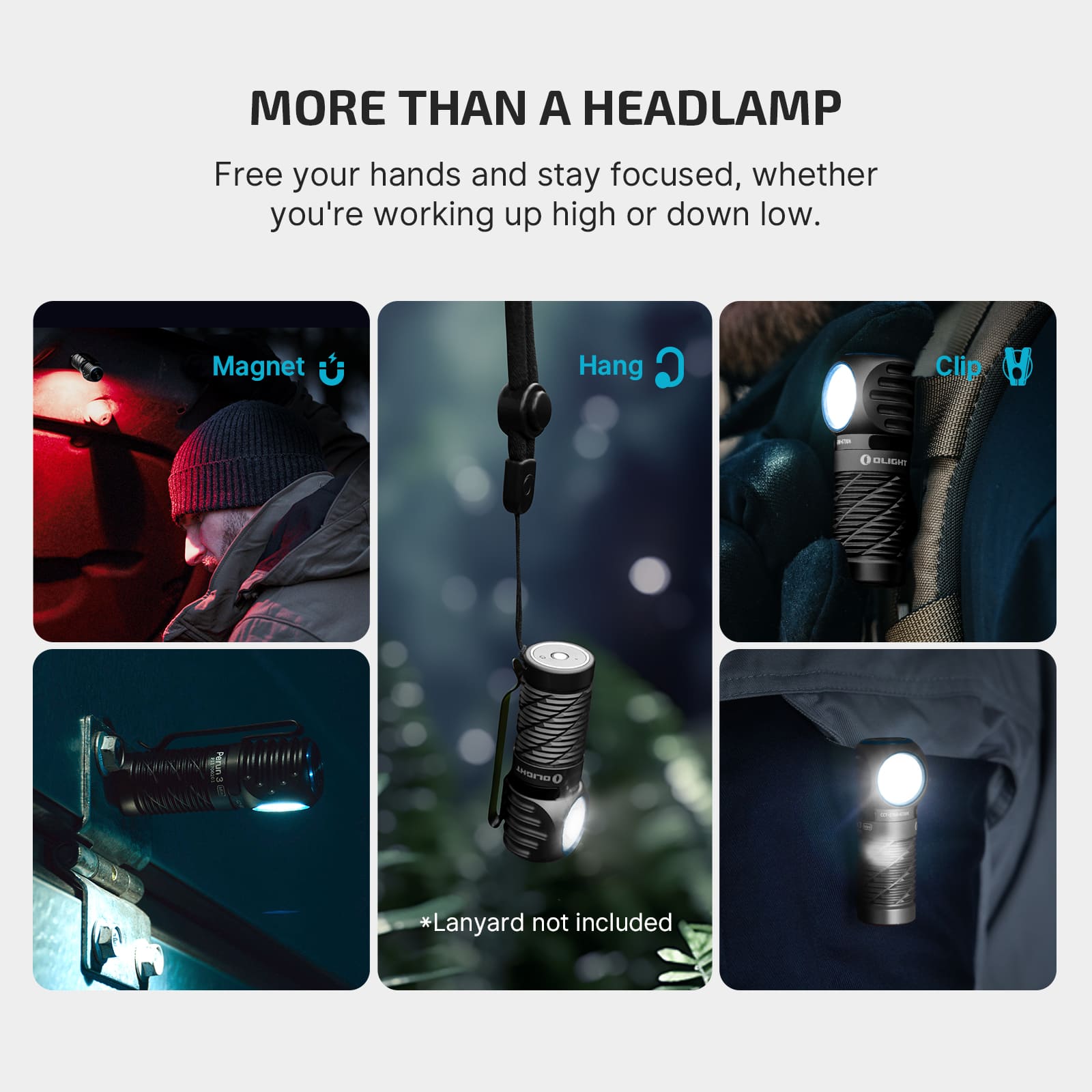 Perun 3 Mini Headlamp Flashlight 1250 Lumens Red White Dual Light
