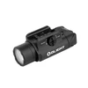Olight black tactical weapon light with rail mount and lock switch isolated on white background