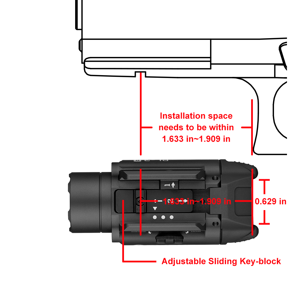 PL3R Valkyrie Tactical Light 1500lm Rechargeable Rail Light - Olight