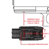 Olight PL-3S Weaponlight side view with adjustable sliding key-block for installation on various firearms.