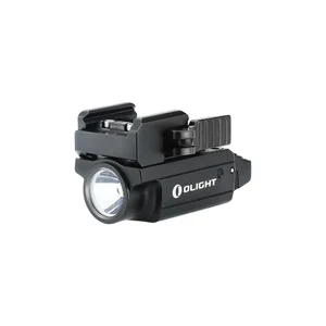 Olight weapon light with quick release mount and free gift offer on white background