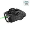 Olight Black Osight R Weapon Light Side View with Green Laser Beam for Tactical and Home Defense Use