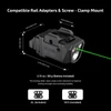 Olight Black PL X GL Weapon Light with Green Laser, Dimensions, Rail Adapters and Clamp Mount Specs