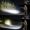 Olight PL X flashlight demonstrating powerful floodlight and spotlight modes for tactical illumination in outdoor settings.