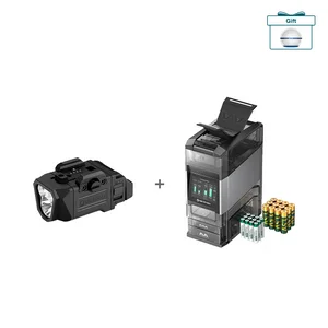 Olight Black PL X Weapon Light with Ostation Charger Bundle and Free Sphere C Gift for Tactical Power Management