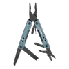 NexTool S11 Pro blue multitool with extended pliers, knife, scissors, and screwdrivers isolated on black background