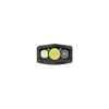 Compact black multi-LED headlamp pod featuring spotlight, floodlight, and red light emitters on white background