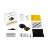 OSIGHT XE AMRS red dot sight kit with user manual, safety warnings, mounts, screws, stickers, and cleaning cloth.