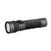 Olight Black Seeker 4 Pro Flashlight Perspective View with Textured Grip and Rotary Switch for High Power Illumination