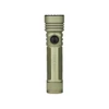 Olight Seeker Ultra olive green LED flashlight featuring textured grip and rotary switch on white background