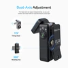 Black Olight Oclip 2 Pro Clip-on Light showing 115-degree tilting head and 360-degree rotating clip for hands-free work use