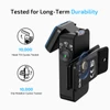 Olight Black Oclip 2 Pro Clip Light showing durability test details of 10000 head tilt and rotation cycles for outdoor use
