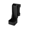 Black tactical flashlight holster with belt clip on white background