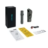 Olight Warrior Ultra tactical flashlight kit: box, flashlight, holster, user manual, safety warnings, and charging cable
