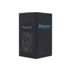 Olight tumbler product packaging, black box with topographic pattern, logo, and dimensions 3.39" x 6.57".