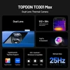 TOPDON TC001 Max Dual-Lens Thermal Camera features, 512x384 resolution, TopFix AI, iOS/Android/Windows compatibility, 25Hz refresh.