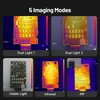Circuit board thermal imaging using 5 modes: Dual Light 1, Dual Light 2, Visible Light, Infrared, and PIP.
