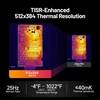 TISR-enhanced 512x384 thermal resolution for PCB, 25Hz refresh rate, -4°F to 1022°F temperature range, ≤40mK sensitivity