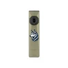 Olight Olive Drab Arkfeld Ultra Flat Flashlight Front View with Custom Wolf Graphic for EDC and Outdoor Adventure