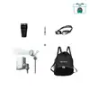 Olight White TINY SHOWER Portable Outdoor Shower Set with Tumbler, Goggles, and Drawstring Backpack for Camping and Travel
