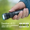 Olight Black Seeker 4 Pro Flashlight Handheld Close Up with 4600 Lumens Output for Outdoor Search and Rescue