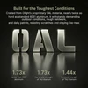 Olight OAL material strength comparison showing 1.73x hardness of 6061 aluminum and TA2 titanium tensile strength.
