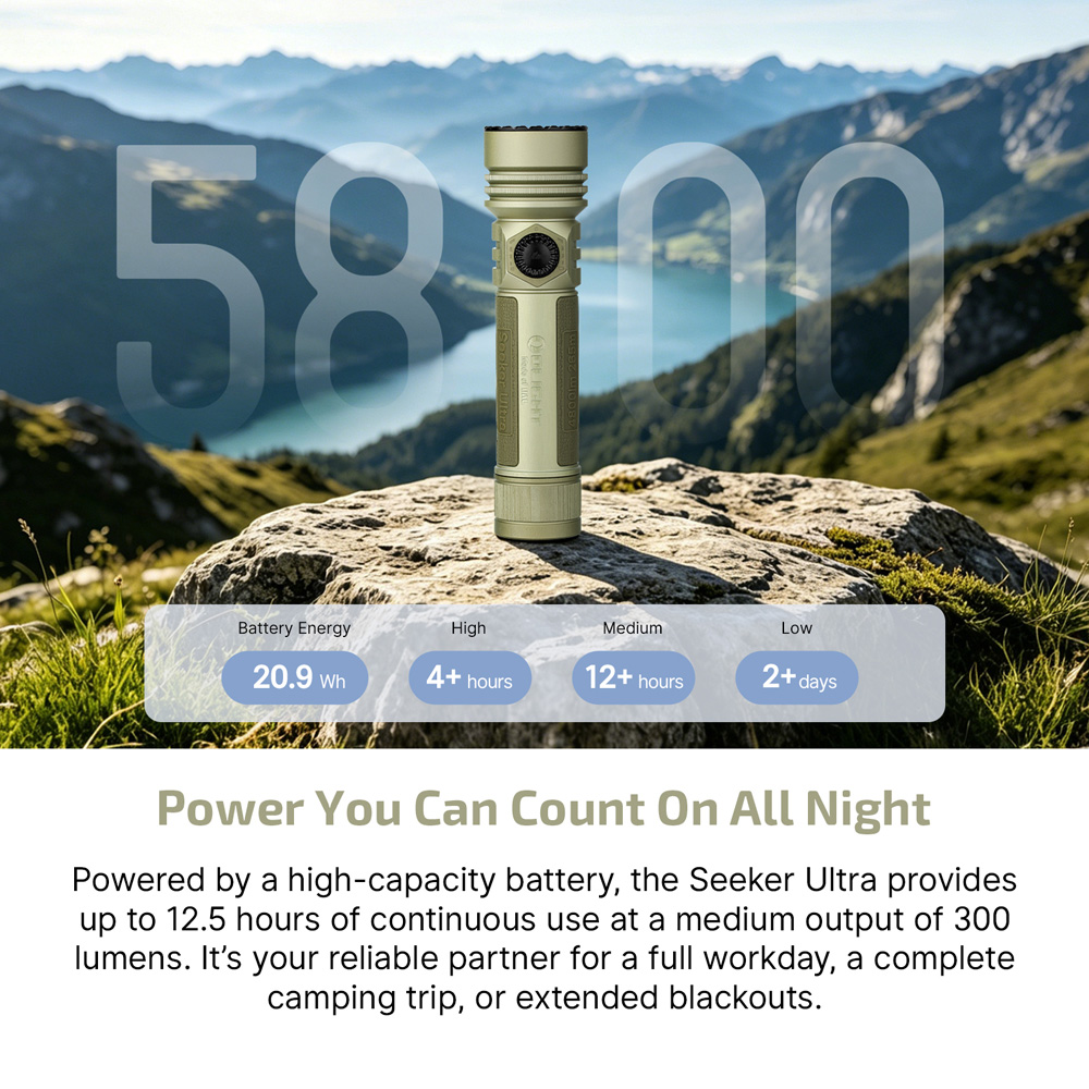 Olight Seeker Ultra Durable 4800LM LED Flashlight Olive Green - Olight