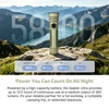 Olight Seeker Ultra rechargeable flashlight with 20.9Wh battery specifications on mountain landscape background