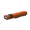 Olight Orange ArkPro Ultra Flat Flashlight Isometric View with UV Light Laser and Pocket Clip for EDC and Outdoor Use