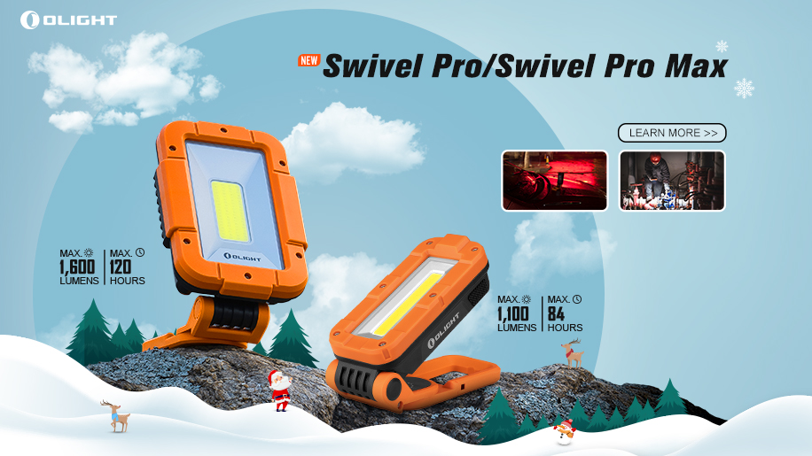 オーライト Swivel Pro Max COBワークライト オレンジ OLIGHT Swivel Pro Max Work Light, 1600 Lumens Rechargeable