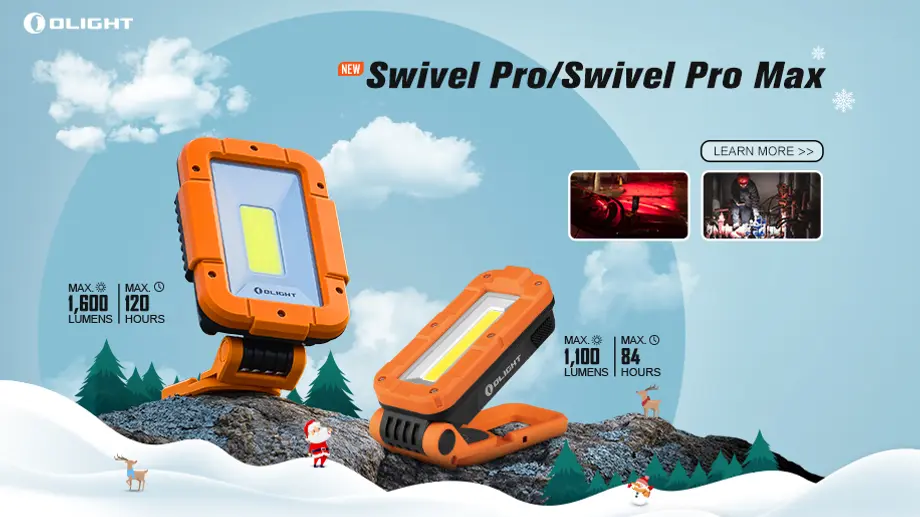 The Olight Swivel Pro and Swivel Pro Max: Rotatable and Foldable Work light