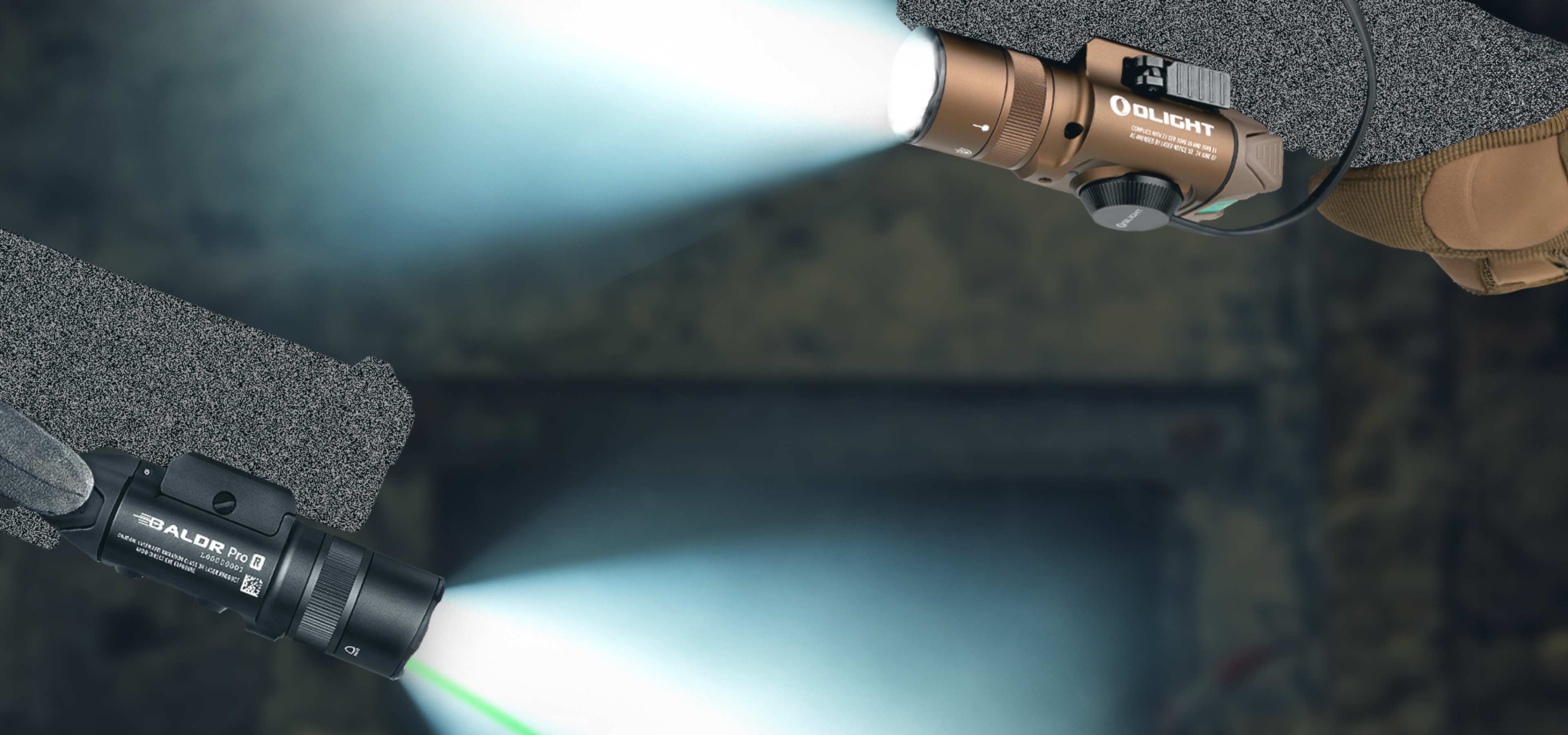 Baldr Pro R Tactical Light 1350LM Green Laser Weaponlight - Olight