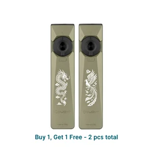 Two Olight Olive Drab Green Arkfeld Ultra Flashlights with Dragon and Phoenix Engravings for Everyday Carry and EDC Use
