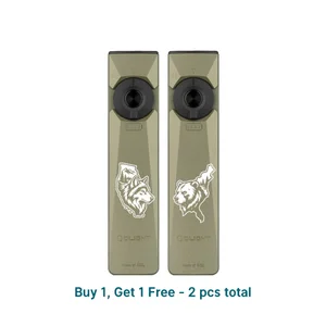 Olight Olive Green Arkfeld Ultra Flat Flashlight Set featuring Custom Wolf and Bear Engravings for EDC and Outdoor Use