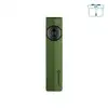 Olight Green ArkPro Flat Flashlight Front View with Selector Dial and UV Laser Light for Everyday Carry and Outdoor Use