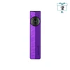 Olight purple flat EDC flashlight with UV light and laser pointer featuring wavy textured design and free gift icon