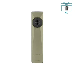 Olight OD Green Sphere C Flashlight Front View with Rotary Switch and Battery Indicator for EDC and Outdoor Use