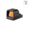 Olight Black Osight K Red Dot Sight Isometric View with Orange Coated Lens and Brightness Control Buttons for Precision Shooting