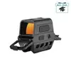 Olight Black Osight R Red Dot Sight 3/4 Isometric View with Charging Cover Open and Bright Orange Coated Lens for Hunting