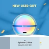 Olight Blue Sphere C Colorful Ambient Light Front View Featuring USB-C Charging Port for Cozy Home Decor and Night Lighting