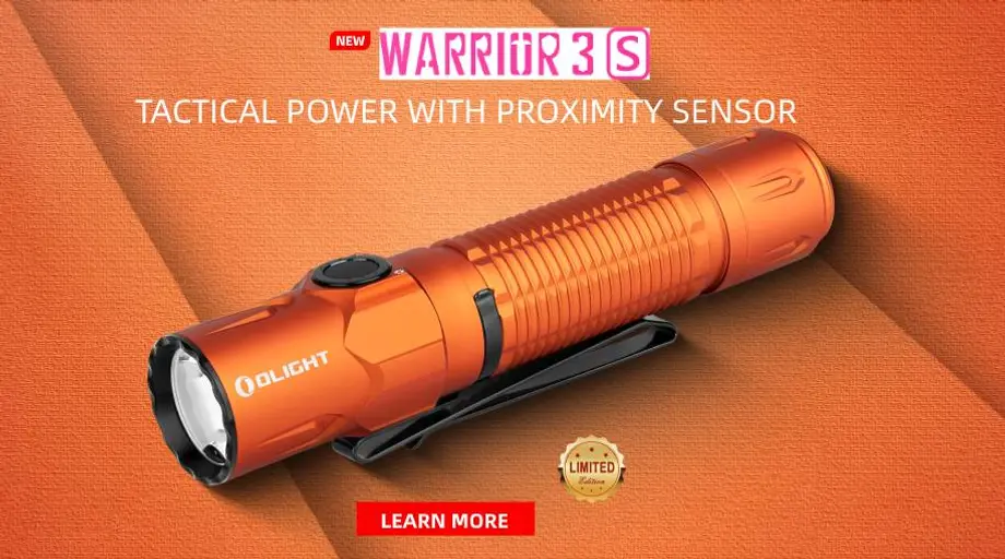 Olight Warrior 3S-High Beam Tactical Power with Proximity Sensor