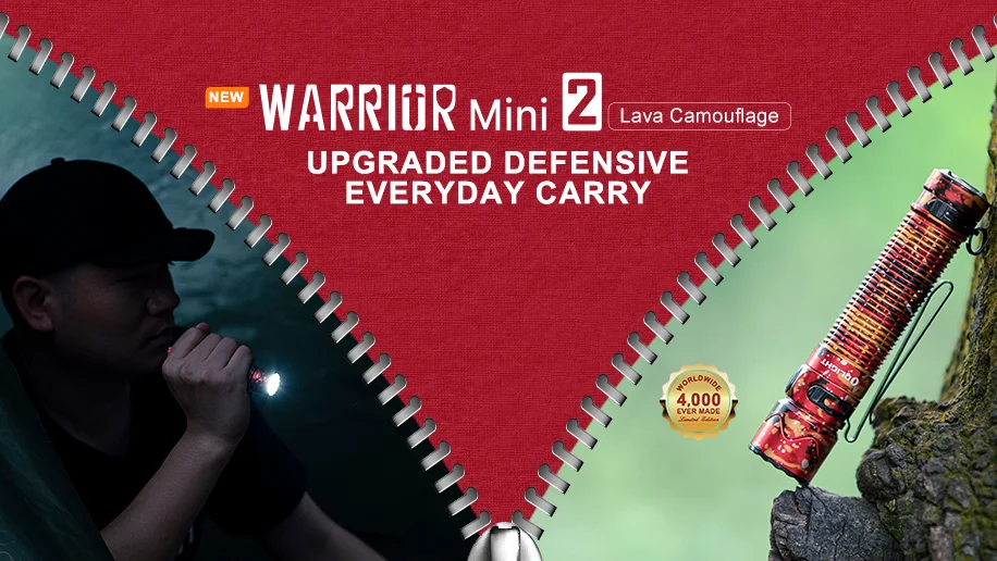 Olight Warrior Mini 2 EDC Tactical Flashlight in Lava Camouflage