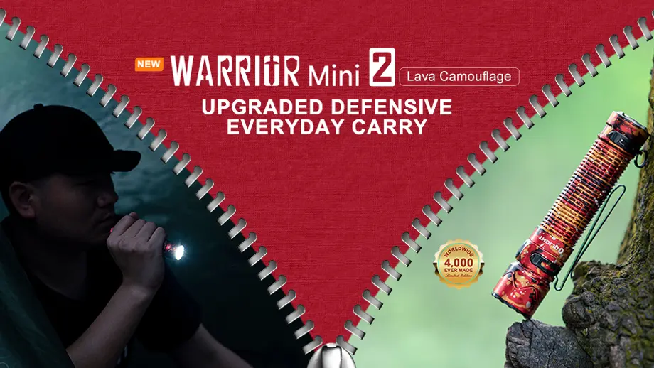 Olight Warrior Mini 2 EDC Tactical Flashlight in Lava Camouflage