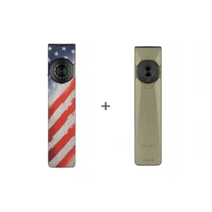 Olight ArkPro EDC Flashlight Combo featuring USA Flag Case and OD Green Flat Laser Light with Pocket Clip for Everyday Carry