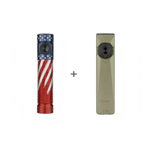 Olight ArkPro EDC Flashlight and Perun 2 Mini USA Flag Edition Combo Set for Outdoor and Everyday Carry